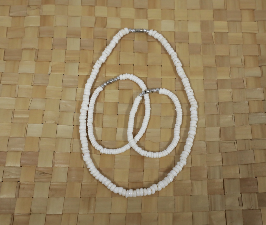 Puka White Necklace, Bracelet, and Anklet